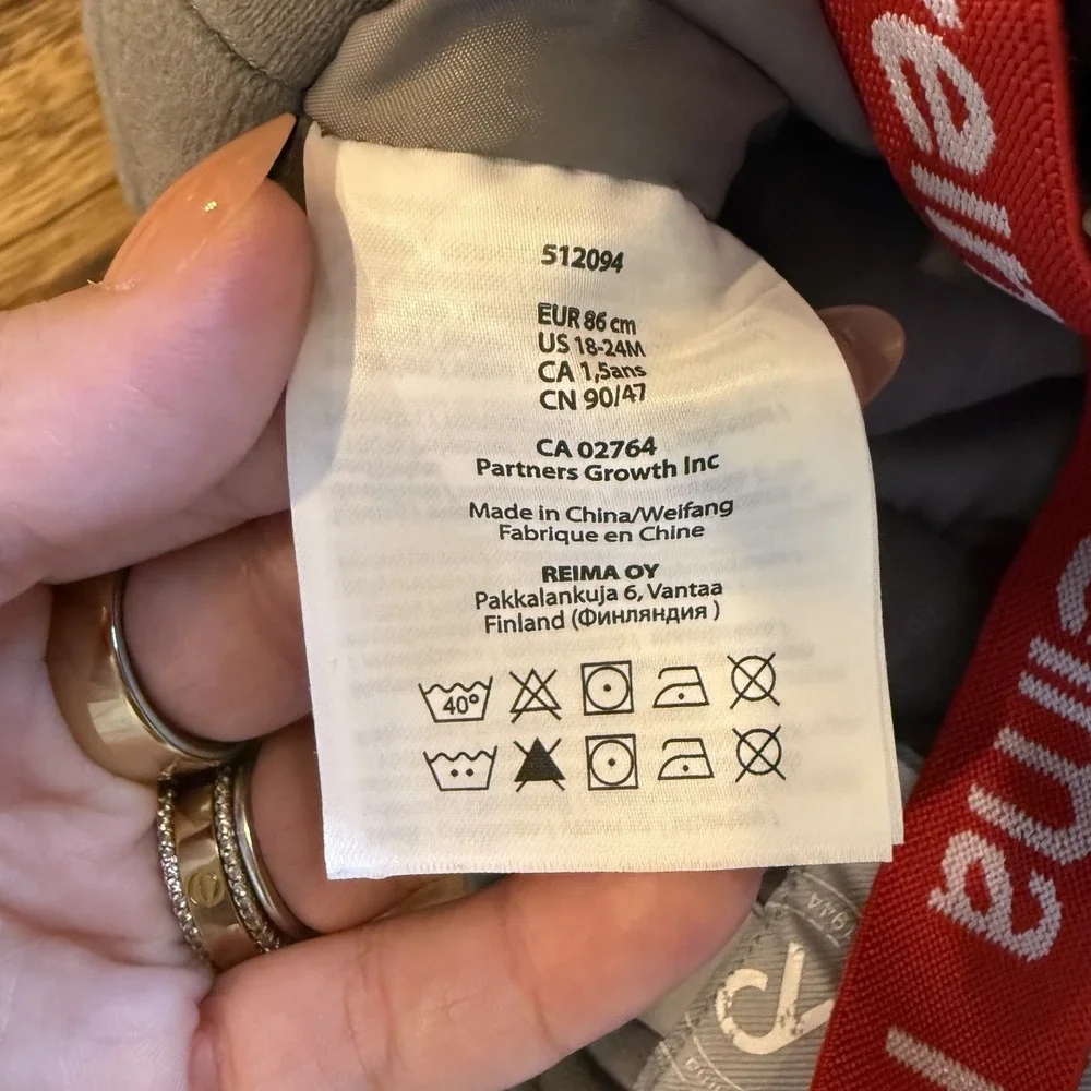 Reima Tec Kids Snow Bib Size 86 US 18-24 Mos Adjustable Sledding Winter Skiing